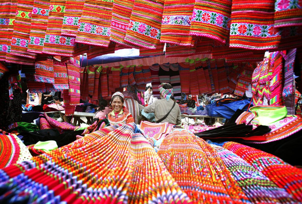 Go to Bac Ha, Lao Cai, Vietnam – explore the colorful market with tourists
